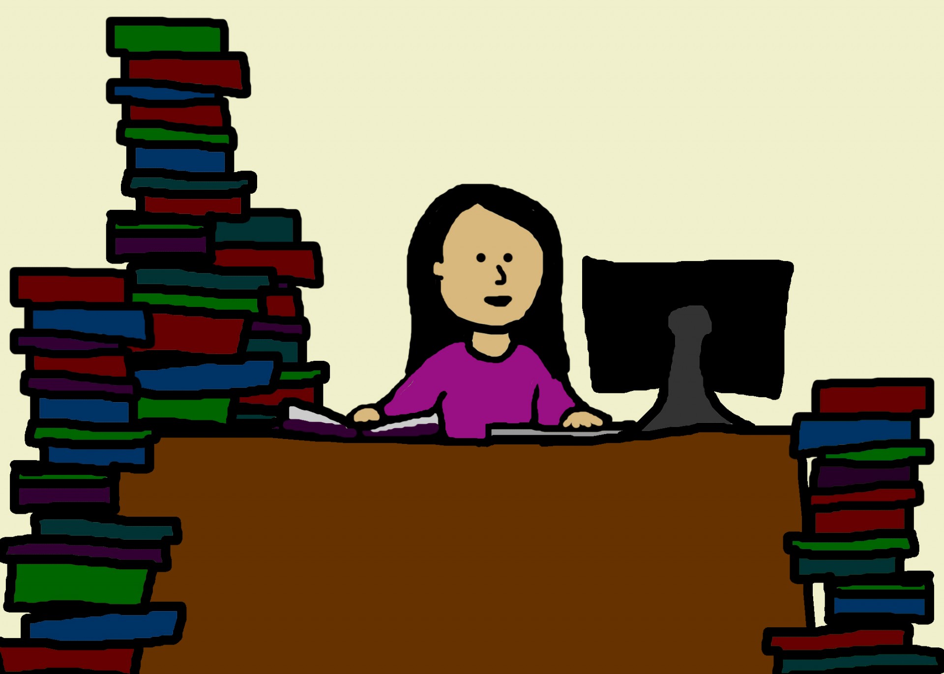 woman-studying-cartoon
